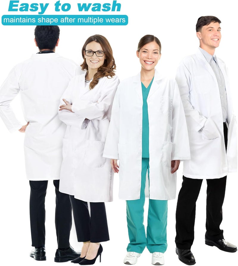 Snwquik Store Lab Coat for Men&Women,Doctor Costume for Adults,White Long Sleeve Unisex Science Chemistry Lab Coat - Image 5